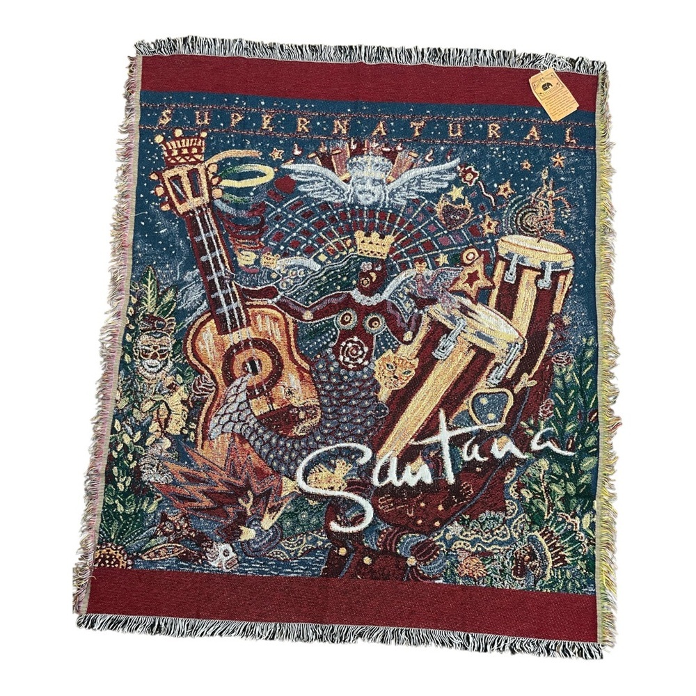 Santana Supernatural River of Colors Woven Throw Blanket The Rug Brand Vintage